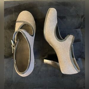 Aerosoles Gray Chunky Heel Mary Jane Shoes
